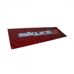Skunk2 Racing vinylový banner - 150cm x 50cm, barva červená