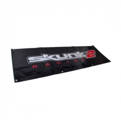 Skunk2 Racing vinylový banner - 150cm x 50cm, barva černá